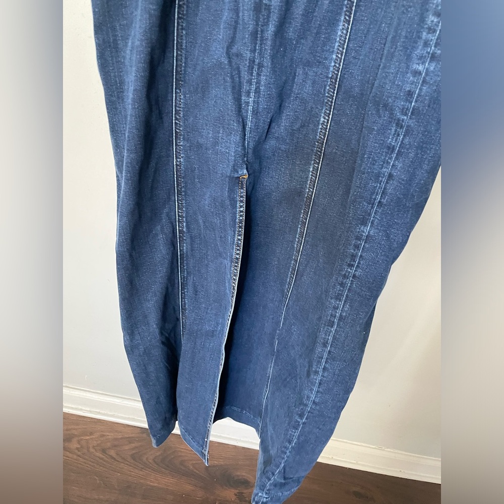Reformation Anais Strapless Denim Midi Dress sz 12 - Picture 6 of 11